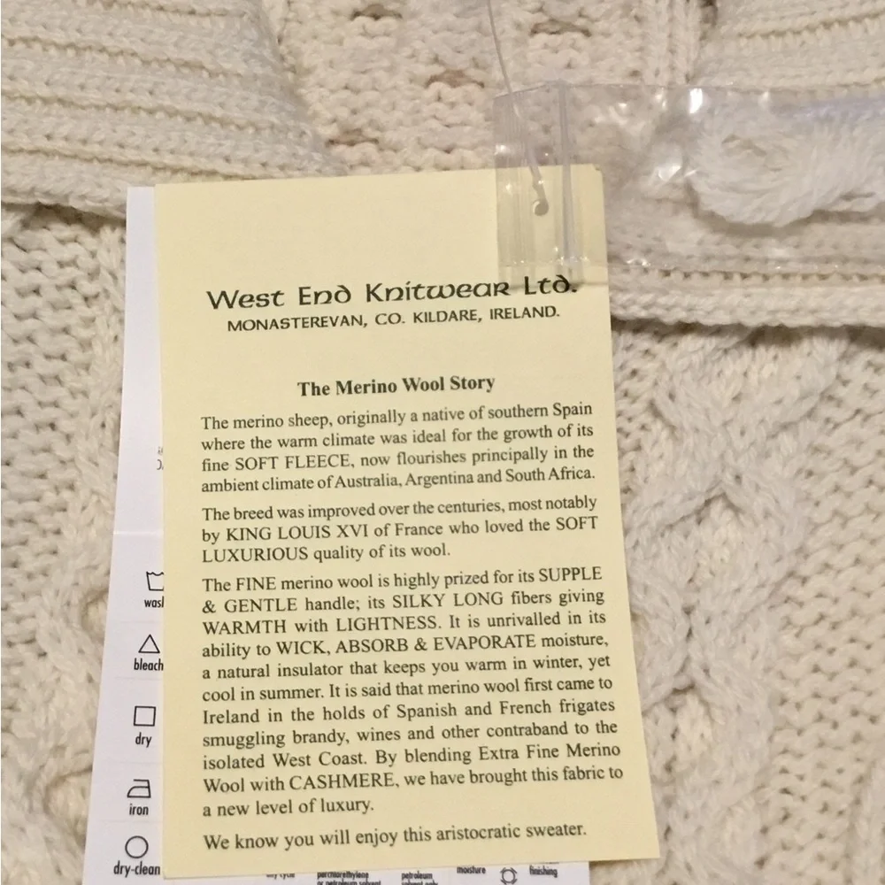 Woman’s Aran Crafts Full Zip Wool Sweater Sz XXL - Picture 6 of 9